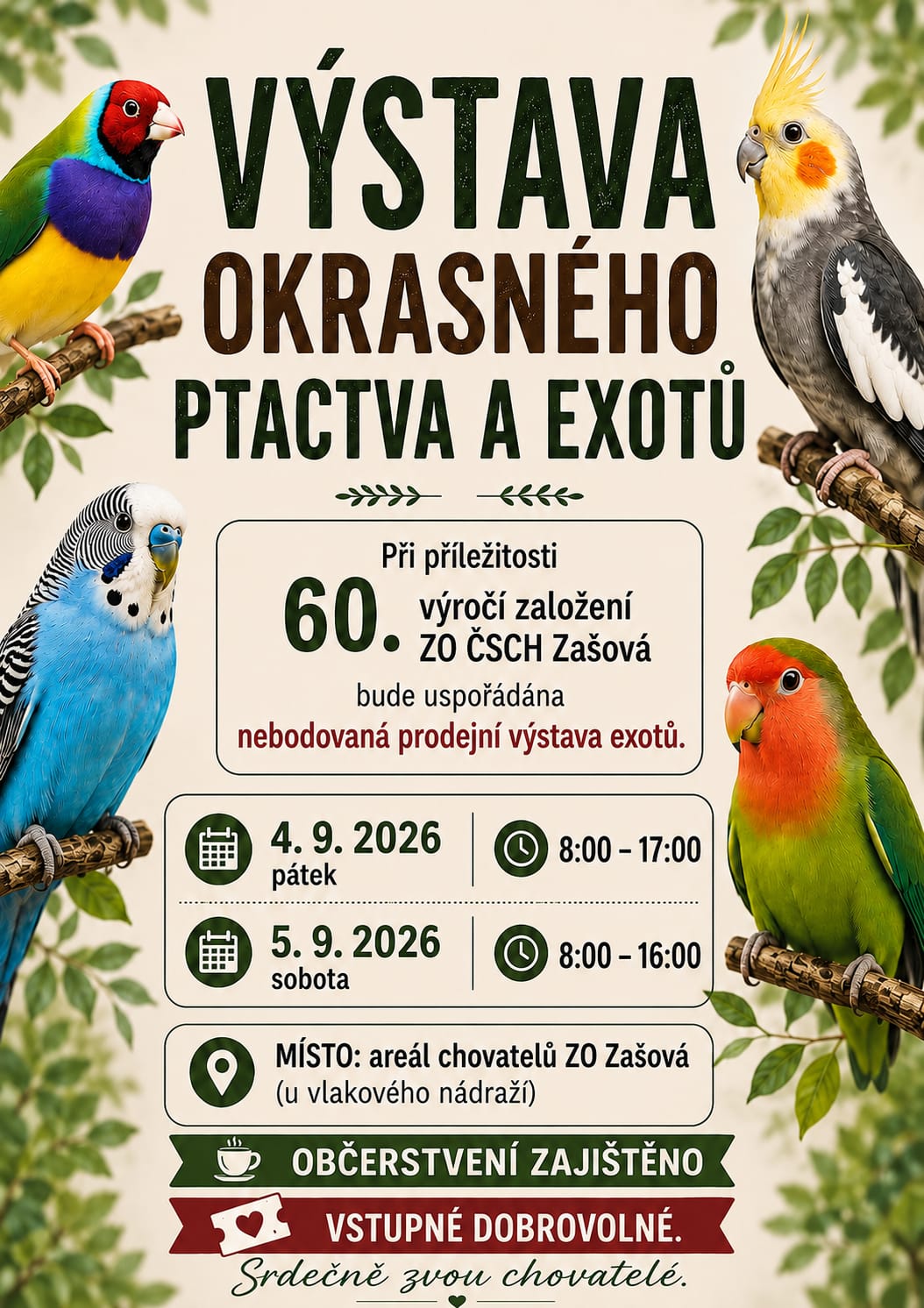 výstava okrasného ptactva 